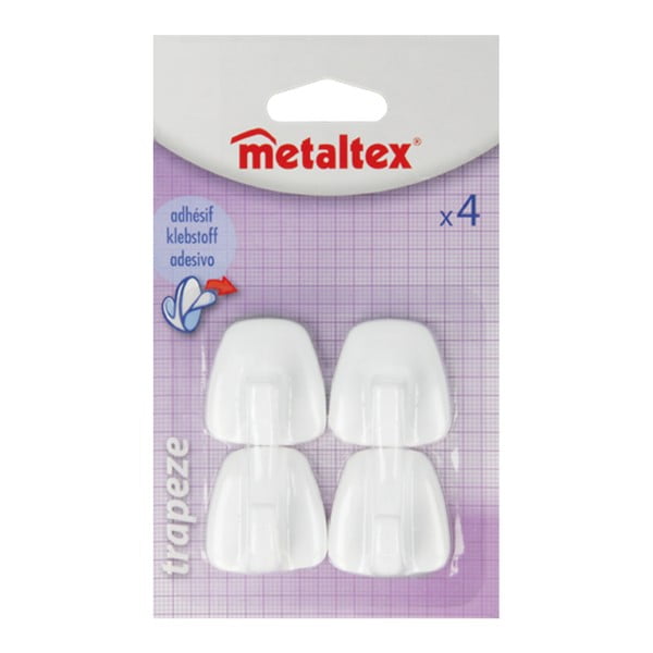 Białe plastikowe haczyki bez wiercenia zestaw 4 szt. – Metaltex-image-2