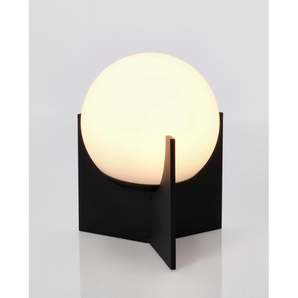 Czarna metalowa lampa stołowa LED ze ściemniaczem z plastikowym kloszem (wysokość 16 cm) Cardamom – Bizzotto-image-2