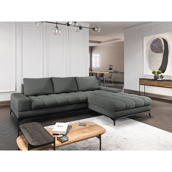 Ciemnoszary narożnik rozkładany Windsor & Co Sofas Deneb, prawy róg-image-1