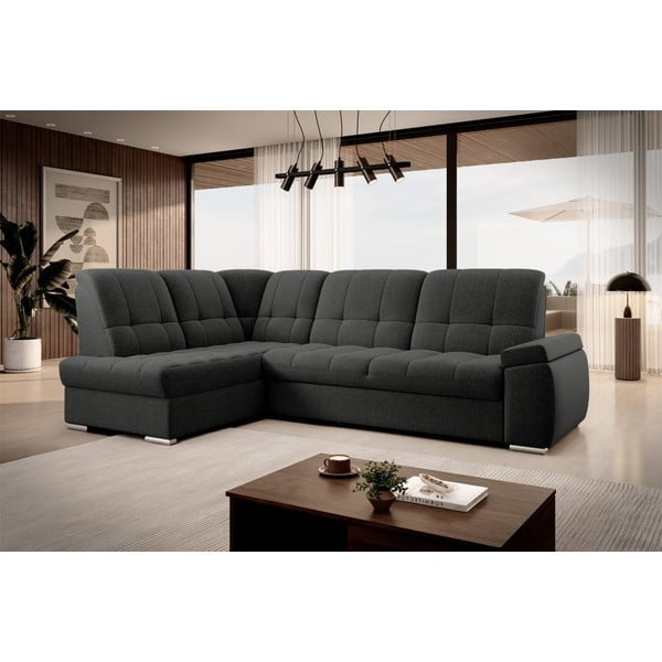 Ciemnoszary rozkładany/ze schowkiem narożnik (lewostronny/w kształcie litery L) Sado – ELTAP-image-4