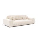 Kremowa sztruksowa rozkładana sofa ze schowkiem 260 cm Justin  – Ropez