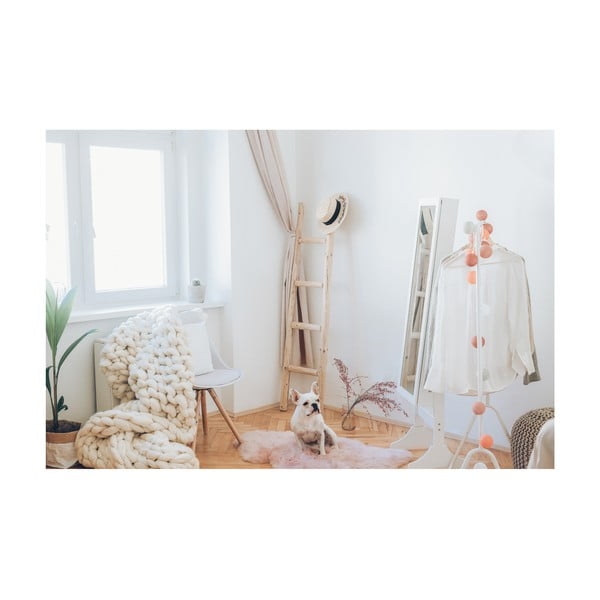 Lustro stojące w białej ramie ze schowkiem na biżuterię z podświetleniem LED Bonami Essentials Bien-image-3