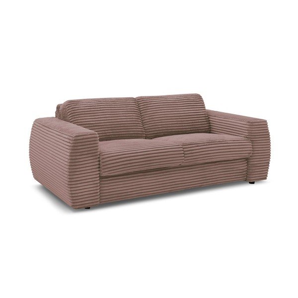 Różowa sztruksowa sofa do spania/rozkładana 240 cm Hugo – Bobochic Paris-image-2