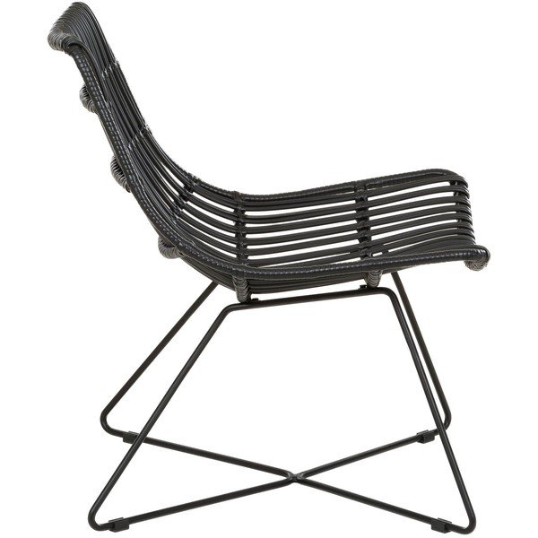 Czarny fotel ze sztucznego rattanu Costa – Westwing Collection-image-3