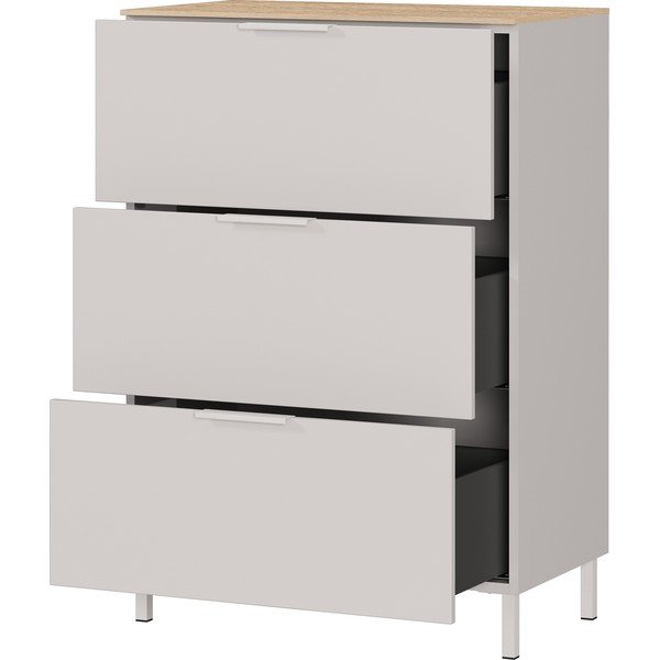 Kremowa szafka z matowym wykończeniem 68x98x40 cm Savoca – Germania-image-4