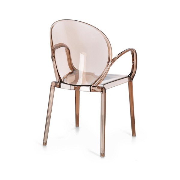 Jasnobrązowe plastikowe krzesło ogrodowe Camilla – Bizzotto-image-4