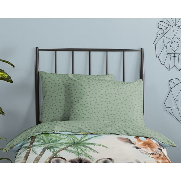 Zielona bawełniana pościel dziecięca jednoosobowa 140x200 cm Thabo – Good Morning-image-2
