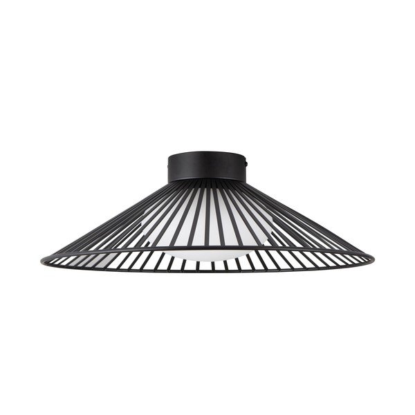 Metalowa lampa sufitowa LED w kolorze matowej czerni ze szklanym kloszem Brume – Nova Luce