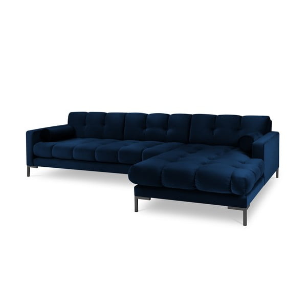 Ciemnoniebieski aksamitny narożnik Cosmopolitan Design Bali, prawostronny-image-2