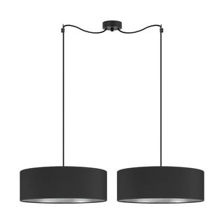 Czarna podwójna lampa wisząca z detalem w srebrnym kolorze Bulb Attack Tres XL, ⌀ 45 cm