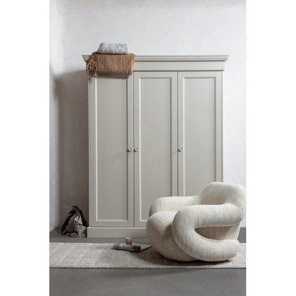 Szarobeżowa szafa z litego drewna sosnowego 171x212x63 cm Olivia – WOOOD-image-1