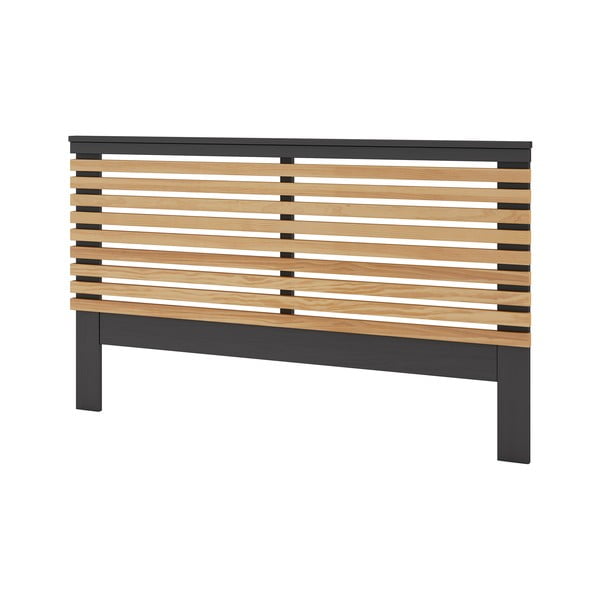 Czarny zagłówek z drewna sosnowego 163x100 cm Lavis – Marckeric-image-3