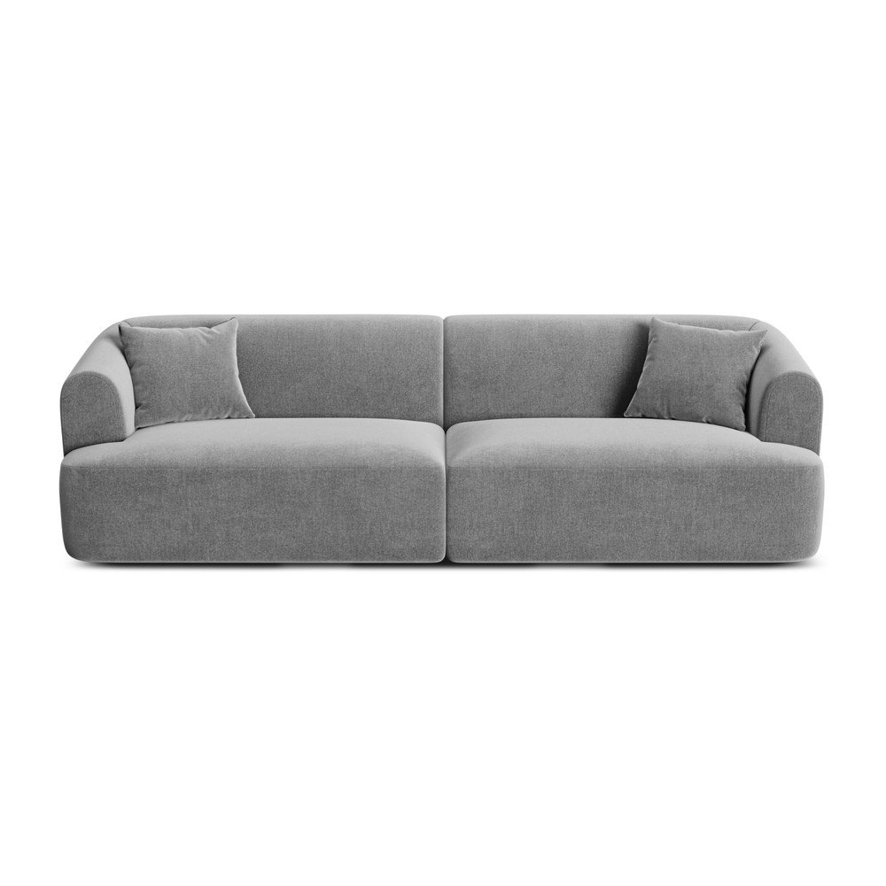 Jasnoszara aksamitna sofa 255 cm Campi – Cosmopolitan Design