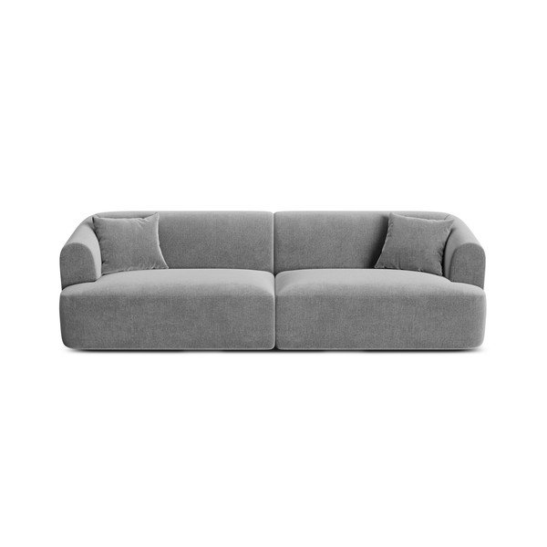 Jasnoszara aksamitna sofa 255 cm Campi – Cosmopolitan Design