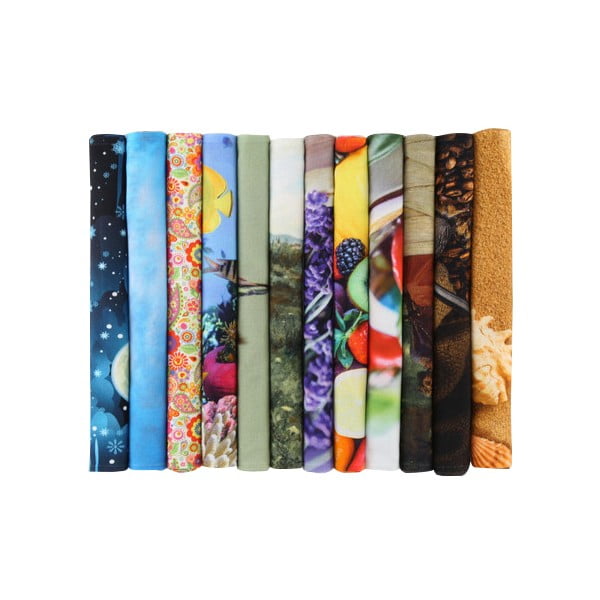 Zestaw 12 kolorowych ręczników Dijital, 60x40 cm