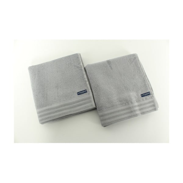 Komplet 2 ręczników Towel US Polo Hand Grey, 50x100 cm