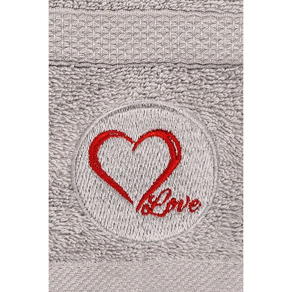 Szare bawełniane ręczniki zestaw 2 szt. frotte Love – Foutastic-image-1
