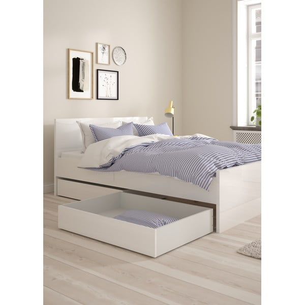 Białe szuflady pod łóżko zestaw 2 szt. 90x190/140x190 cm Naia – Tvilum-image-1