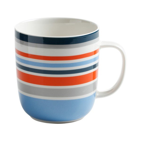 Kubek porcelanowy w niebiesko-czerwone paski Maxwell & Williams Boat Club, 450 ml