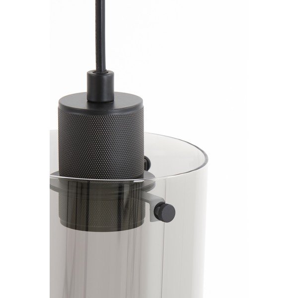 Czarna lampa sufitowa z szklanym kloszem 65x12 cm Vancouver – Light & Living-image-1