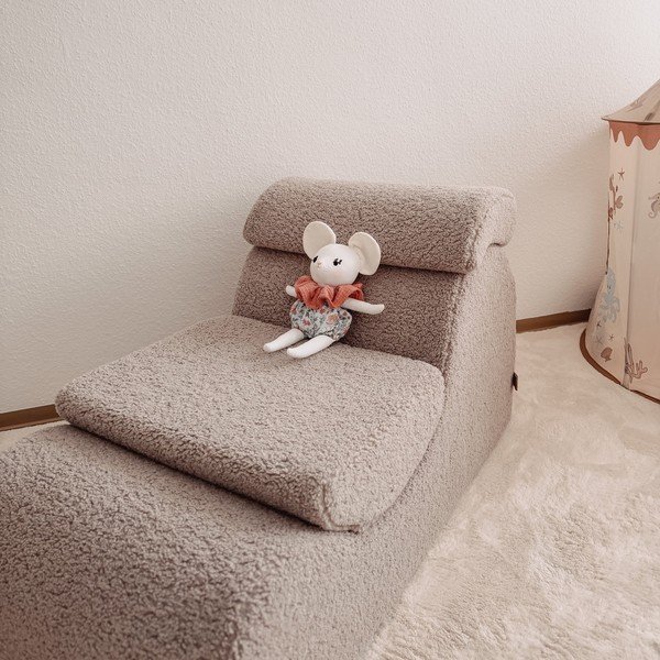 Beżowy sztruksowy fotel dziecięcy Wave – Meowbaby-image-1