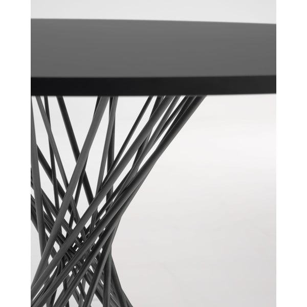 Czarny okrągły stół z czarnym blatem ø 120 cm Niut – Kave Home-image-2