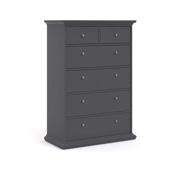 Szara wysoka komoda 96x140 cm Paris – Tvilum-image-2