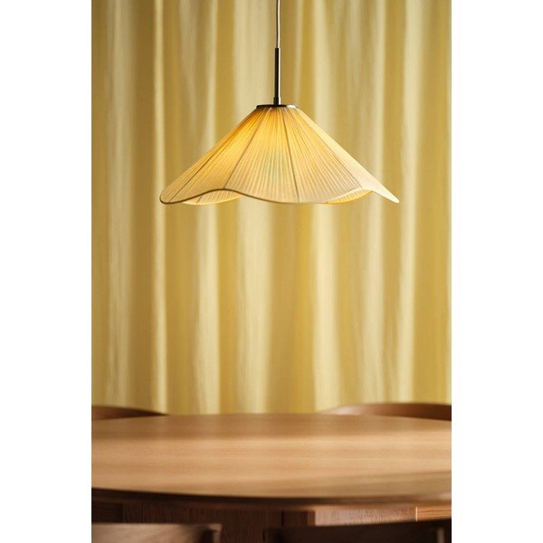 Żółta tekstylna lampa wisząca ø 50 cm Lunaria – Jotex-image-1