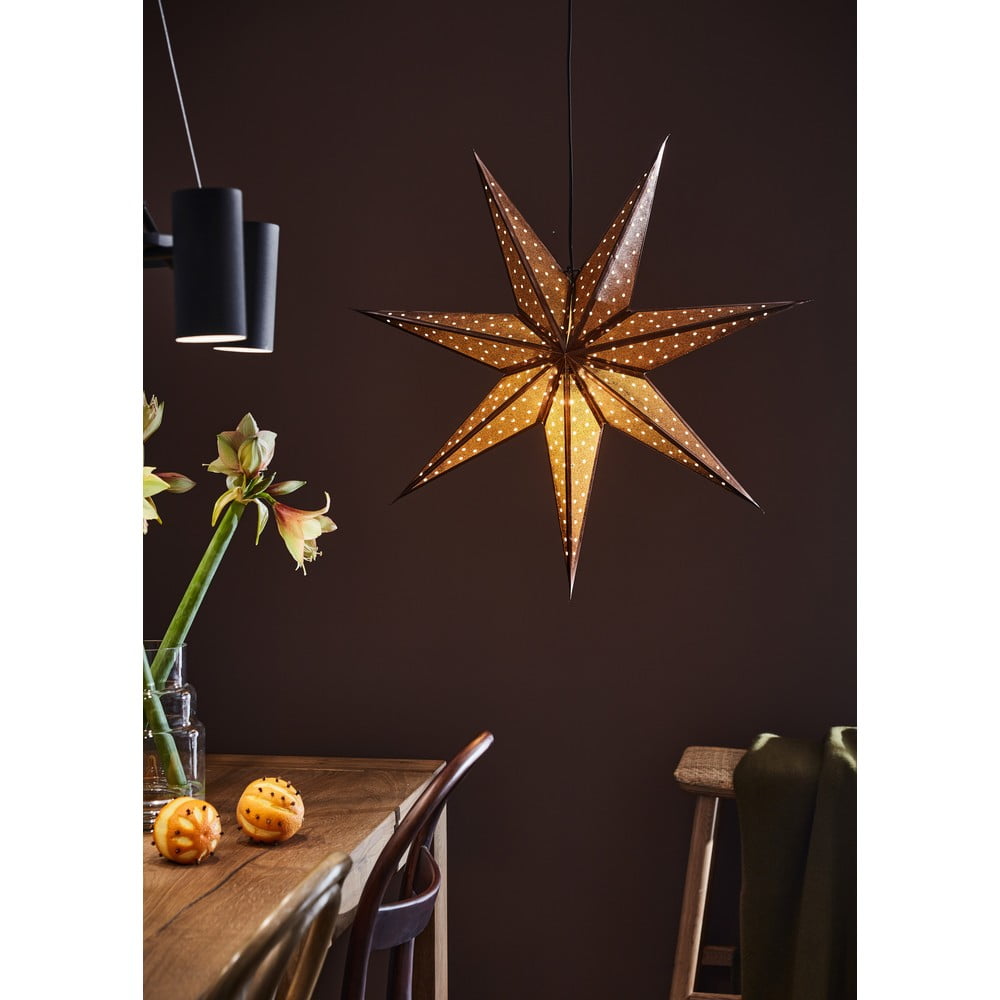 Brązowa świąteczna wisząca dekoracja świetlna Markslöjd Glitter, dł. 75 cm