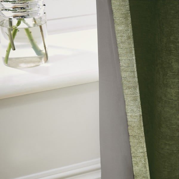 Zasłony termiczne z szenilu w kolorze khaki zestaw 2 szt. 117x183 cm Selene Luxury Chenille – Hyperion-image-2