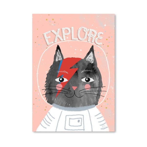 Plakat (projekt: Mia Charro) - Cat Astronaut