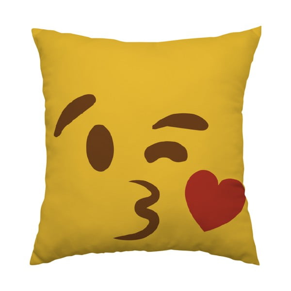 Poduszka Emoji Kiss, 40x40 cm