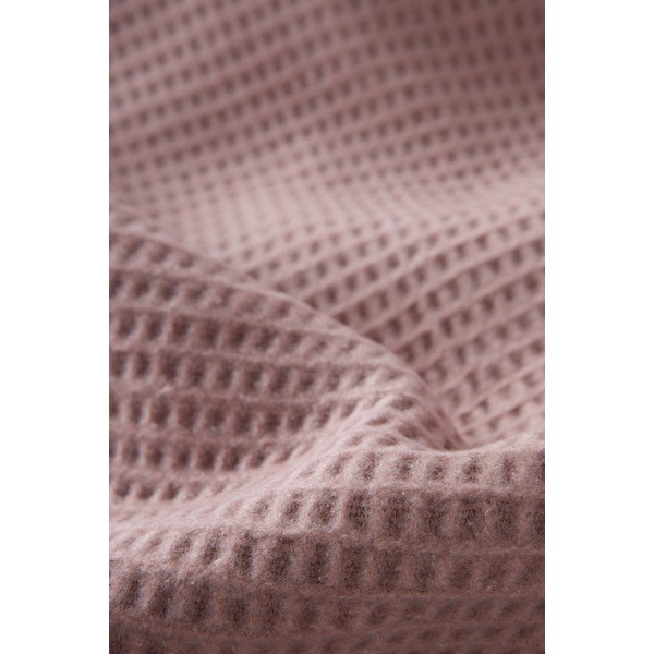 Różowy koc z mieszanki bawełny 140x180 cm Basics Waffle – Euromant-image-2
