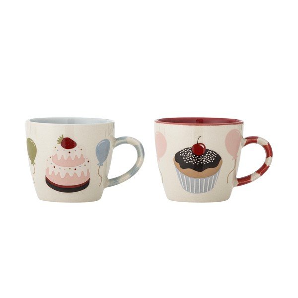 Kremowe kamionkowe kubki dla dzieci zestaw 2 szt. 200 ml Darby – Bloomingville Mini