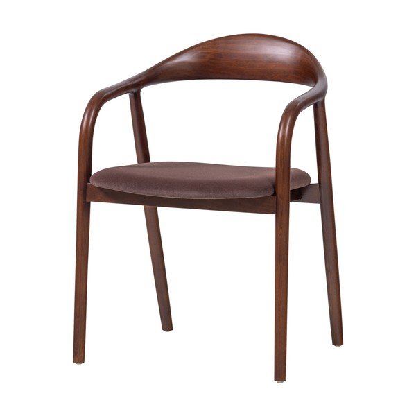 Brązowe krzesło z podłokietnikami z litego drewna bukowego Bran – WOOOD