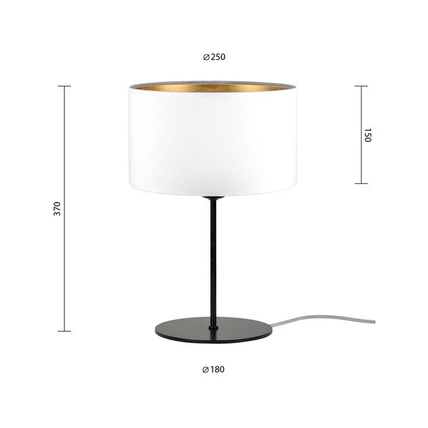 Biała lampa stołowa z detalem w złotym kolorze Sotto Luce Tres S, ⌀ 25 cm-image-2