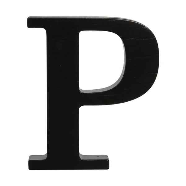 Czarna drewniana litera Typoland P