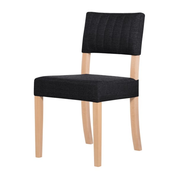 Czarne krzesło z brązowymi nogami Ted Lapidus Maison Néroli