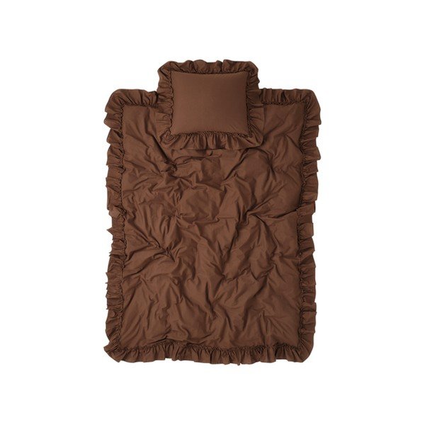 Brązowa pościel jednoosobowa z bawełny organicznej 150x200 cm Juliette – Ellos Home