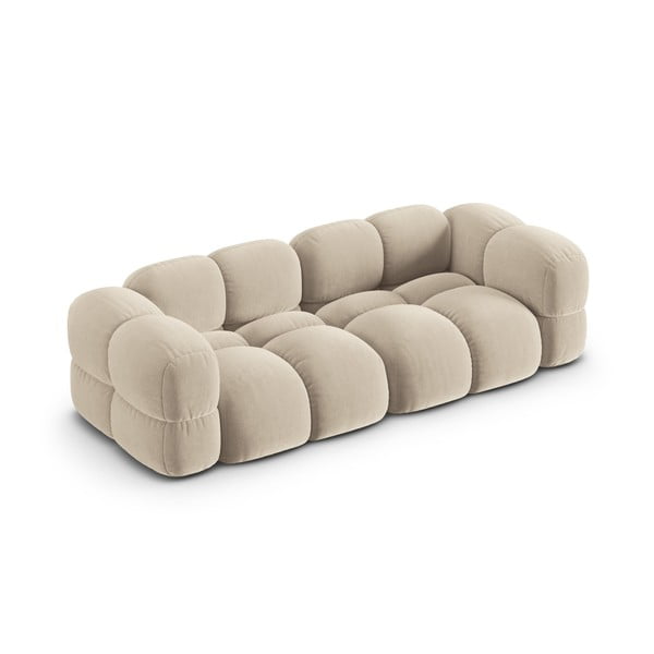 Beżowa aksamitna sofa 250 cm Loretto – Cosmopolitan Design-image-3