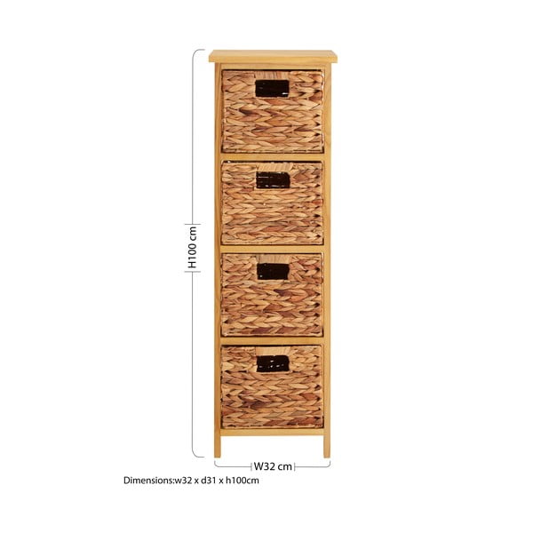 Wysoka komoda z litego drewna paulowni 32x100 cm – Premier Housewares-image-2