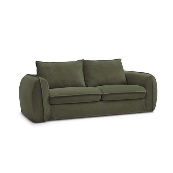 Zielona sofa do spania/rozkładana 216 cm Archimede – Bobochic Paris-image-3