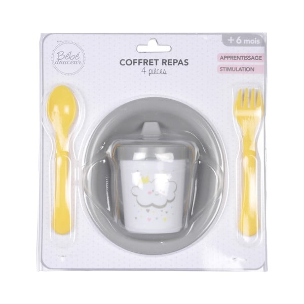 Plastikowy zestaw naczyń dla dzieci 4 szt. Cloud – Bébé Douceur-image-1