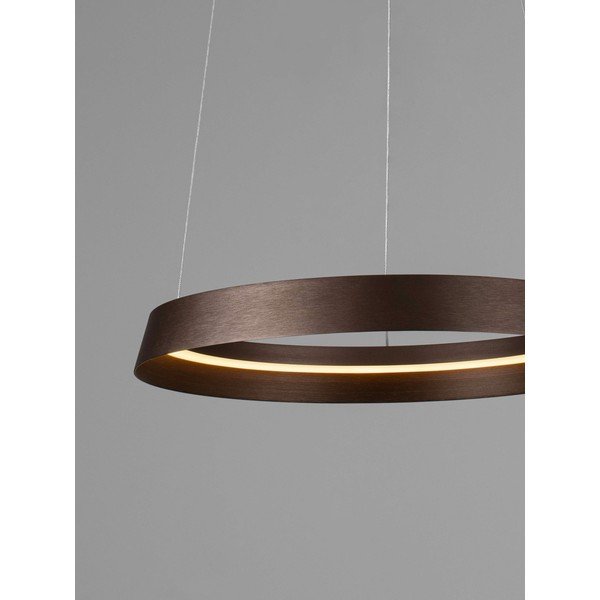 Brązowa aluminiowa lampa wisząca LED ze ściemniaczem z kloszem ze szkła akrylowego ø 45 cm Ormi – Nova Luce-image-3