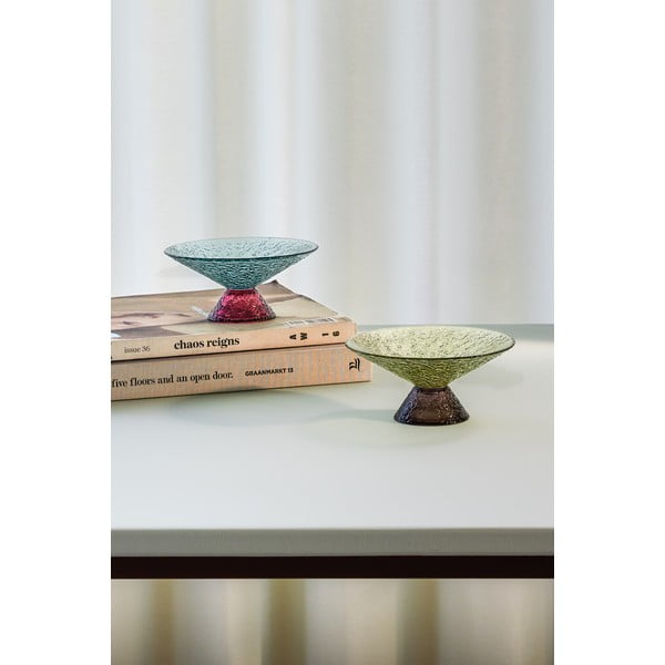 Zielono-brązowa szklana misa na owoce ø 15 cm Bonbon – Hübsch-image-3