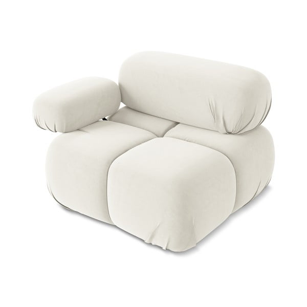 Biały aksamitny moduł sofy (lewostronny) Lokua – Makamii-image-3