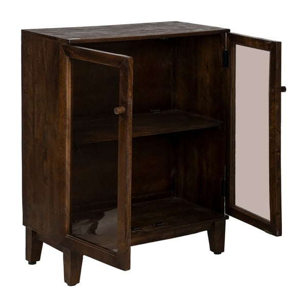 Brązowa witryna z litego drewna mango 80x100x40 cm Ravi – Ixia-image-2