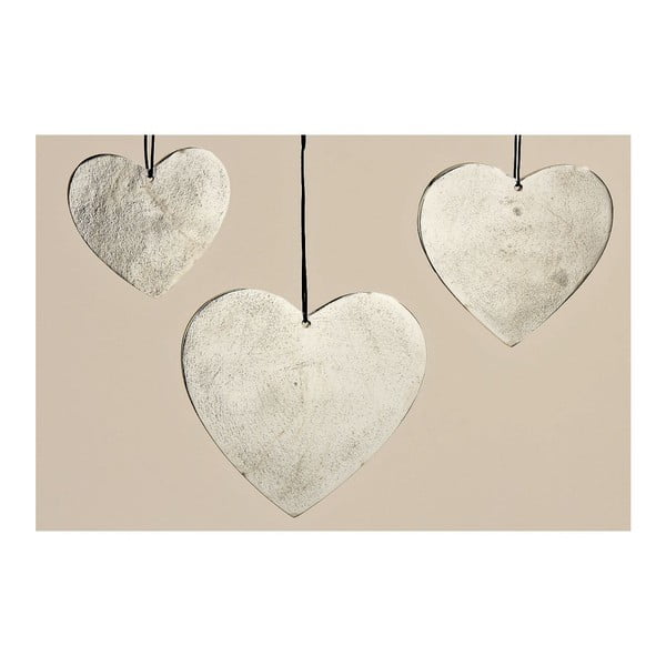 Zestaw 3 wiszących dekoracji Hanger Heart 