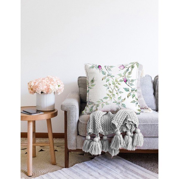 Beżowa poszewka na poduszkę z domieszką bawełny Minimalist Cushion Covers Roses, 55x55 cm-image-2