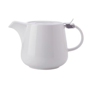 Biały porcelanowy dzbanek do herbaty z sitkiem Maxwell & Williams Basic, 1,2 l